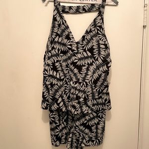 1 State black floral romper